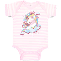 Baby Clothes Beautiful Unicorn on Clouds with Stars Baby Bodysuits Cotton