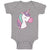 Baby Clothes Lovely Cute Sleepy Unicorn with Closed Eyes Baby Bodysuits Cotton