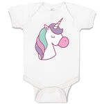 Baby Clothes Lovely Cute Sleepy Unicorn with Closed Eyes Baby Bodysuits Cotton