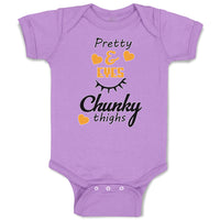 Baby Clothes Pretty & Eyes Chunky Thighs with Yellow Heart Baby Bodysuits Cotton