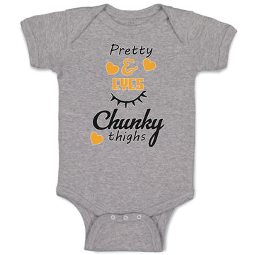 Baby Clothes Pretty & Eyes Chunky Thighs with Yellow Heart Baby Bodysuits Cotton