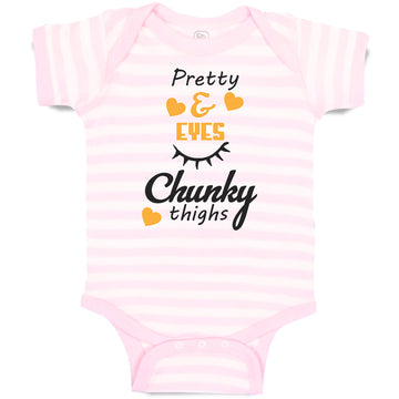 Baby Clothes Pretty & Eyes Chunky Thighs with Yellow Heart Baby Bodysuits Cotton