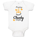 Baby Clothes Pretty & Eyes Chunky Thighs with Yellow Heart Baby Bodysuits Cotton