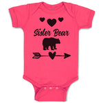 Baby Clothes Sister Bear with Black Little Hearts and Sharp Pointed Arrow Cotton