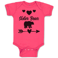 Baby Clothes Sister Bear with Black Little Hearts and Sharp Pointed Arrow Cotton