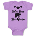 Baby Clothes Sister Bear with Black Little Hearts and Sharp Pointed Arrow Cotton