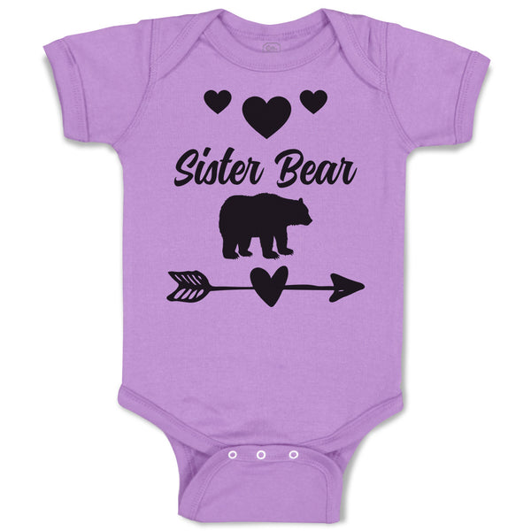 Sister Bear with Black Little Hearts and Sharp Pointed Arrow