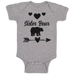 Baby Clothes Sister Bear with Black Little Hearts and Sharp Pointed Arrow Cotton