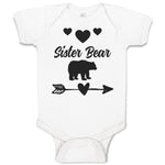 Baby Clothes Sister Bear with Black Little Hearts and Sharp Pointed Arrow Cotton