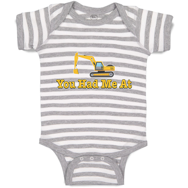 Baby Clothes You Had Me at Construction Vehicle Crane Baby Bodysuits Cotton