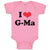 Baby Clothes I Love Heart Symbol G-Ma Baby Bodysuits Boy & Girl Cotton