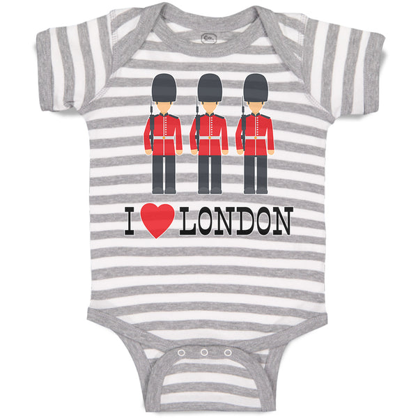 Baby Clothes Security Guard with Guns and I Love London with Heart Cotton