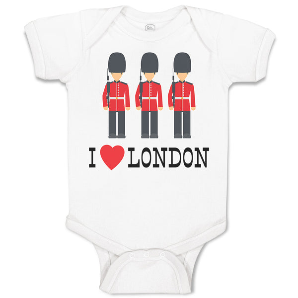Baby Clothes Security Guard with Guns and I Love London with Heart Cotton