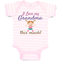 Baby Clothes I Love My Grandma This Much Baby Bodysuits Boy & Girl Cotton