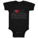 Baby Clothes I Love My Grandpa & Grandma Baby Bodysuits Boy & Girl Cotton