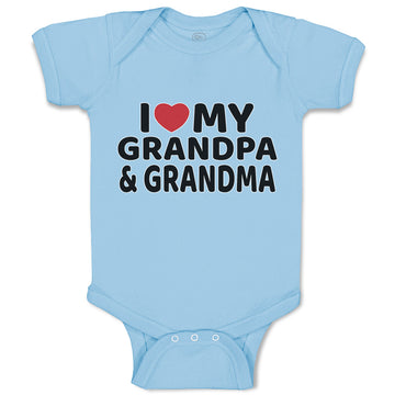 Baby Clothes I Love My Grandpa & Grandma Baby Bodysuits Boy & Girl Cotton