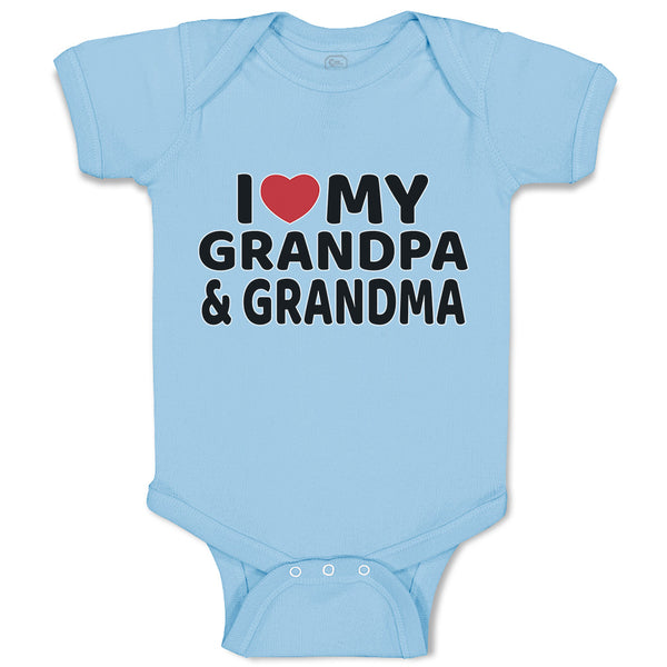 Baby Clothes I Love My Grandpa & Grandma Baby Bodysuits Boy & Girl Cotton