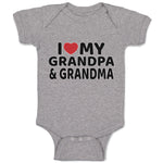 Baby Clothes I Love My Grandpa & Grandma Baby Bodysuits Boy & Girl Cotton