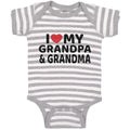Baby Clothes I Love My Grandpa & Grandma Baby Bodysuits Boy & Girl Cotton