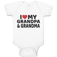 Baby Clothes I Love My Grandpa & Grandma Baby Bodysuits Boy & Girl Cotton