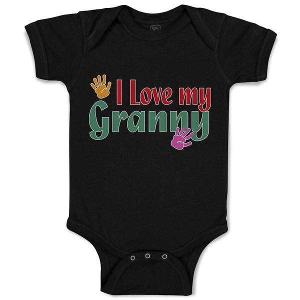 Baby Clothes I Love My Granny with Hand Print Baby Bodysuits Boy & Girl Cotton