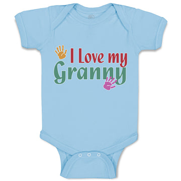 Baby Clothes I Love My Granny with Hand Print Baby Bodysuits Boy & Girl Cotton