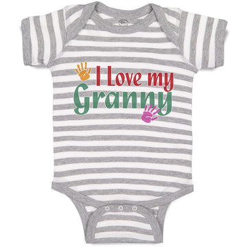 Baby Clothes I Love My Granny with Hand Print Baby Bodysuits Boy & Girl Cotton