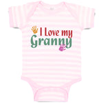 Baby Clothes I Love My Granny with Hand Print Baby Bodysuits Boy & Girl Cotton