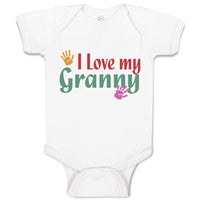 Baby Clothes I Love My Granny with Hand Print Baby Bodysuits Boy & Girl Cotton