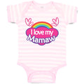 Baby Clothes I Love My Mamaw with Colourful Rainbow and Outline Hearts Joined