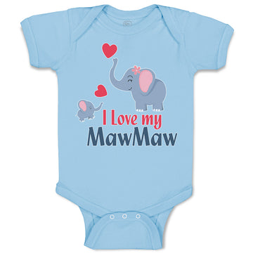 Baby Clothes I Love My Mawmaw Elephants Love Towards Her Child with Hearts