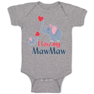 Baby Clothes I Love My Mawmaw Elephants Love Towards Her Child with Hearts