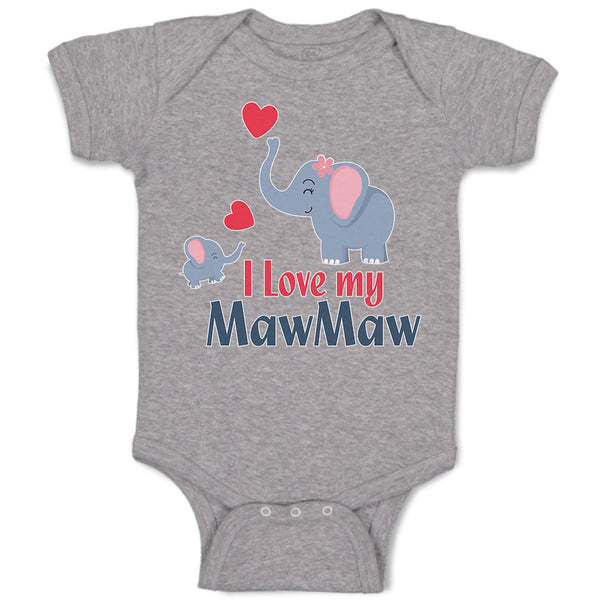 Baby Clothes I Love My Mawmaw Elephants Love Towards Her Child with Hearts