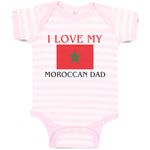 Baby Clothes I Love My Moroccan Dad and An National Flag Baby Bodysuits Cotton