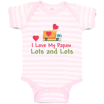 Baby Clothes I Love My Papaw Lots and Lots Baby Bodysuits Boy & Girl Cotton