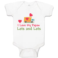 Baby Clothes I Love My Papaw Lots and Lots Baby Bodysuits Boy & Girl Cotton