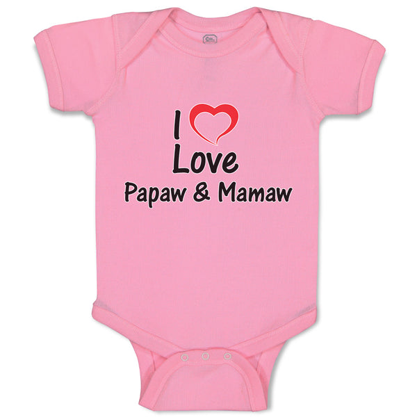 Baby Clothes I Love Papaw & Mamaw Baby Bodysuits Boy & Girl Cotton