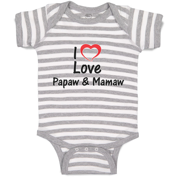 Baby Clothes I Love Papaw & Mamaw Baby Bodysuits Boy & Girl Cotton