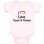 Baby Clothes I Love Papaw & Mamaw Baby Bodysuits Boy & Girl Cotton