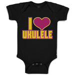 Baby Clothes I Love Ukulele Baby Bodysuits Boy & Girl Newborn Clothes Cotton