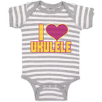 Baby Clothes I Love Ukulele Baby Bodysuits Boy & Girl Newborn Clothes Cotton