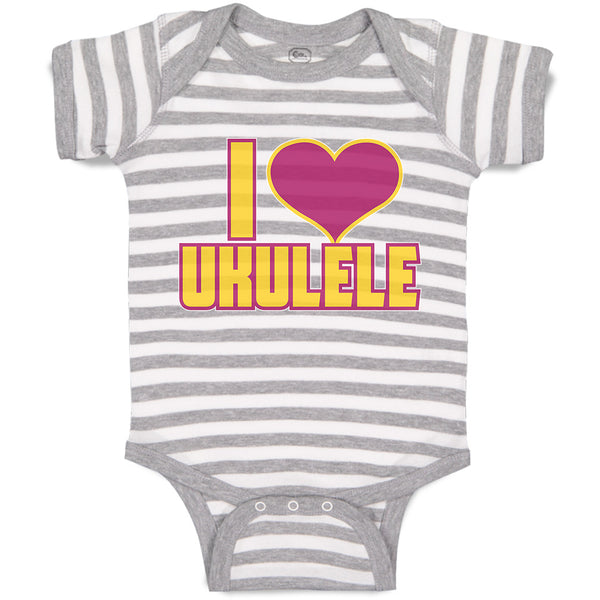 Baby Clothes I Love Ukulele Baby Bodysuits Boy & Girl Newborn Clothes Cotton