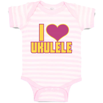 Baby Clothes I Love Ukulele Baby Bodysuits Boy & Girl Newborn Clothes Cotton