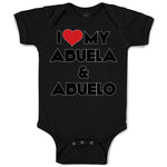 Baby Clothes I Love My Abuela & Abuelo Baby Bodysuits Boy & Girl Cotton