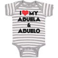 Baby Clothes I Love My Abuela & Abuelo Baby Bodysuits Boy & Girl Cotton