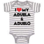 Baby Clothes I Love My Abuela & Abuelo Baby Bodysuits Boy & Girl Cotton