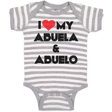 Baby Clothes I Love My Abuela & Abuelo Baby Bodysuits Boy & Girl Cotton