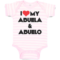 Baby Clothes I Love My Abuela & Abuelo Baby Bodysuits Boy & Girl Cotton