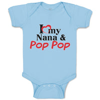 Baby Clothes I Love My Nana & Pop Pop Baby Bodysuits Boy & Girl Cotton