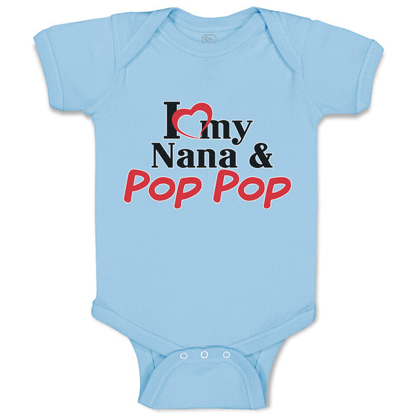 Baby Clothes I Love My Nana & Pop Pop Baby Bodysuits Boy & Girl Cotton